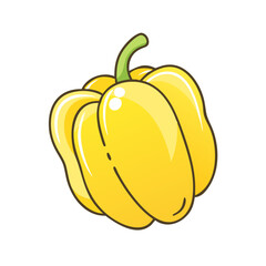 yellow bell pepper vector icon, vegetables vector illustration - simple illustration of yellow bell pepper perfect for logos, and vegetables-themed designs.