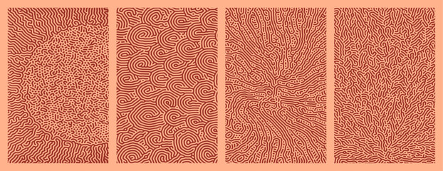 abstract patterns background orange design pack collection featuring organic, abstract Turing style line patterns