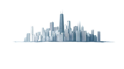 Fototapeta premium chicago skyline outline png