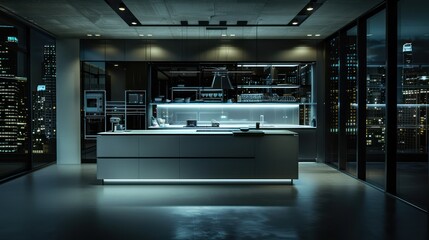 sleek urban kitchen with minimalism