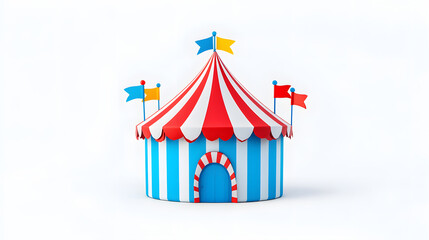 Obraz premium Vintage circus tent illustration isolated on white background