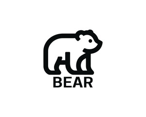 Bear logo vector design icon illustration. 