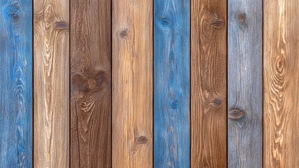 Fototapeta premium Rustic Wooden Planks Background Blue Brown Beige