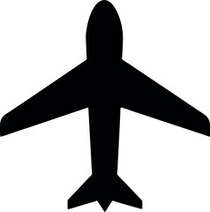 airplane silhouette icon designed for travel and aviation concepts, representing exploration and adventure.