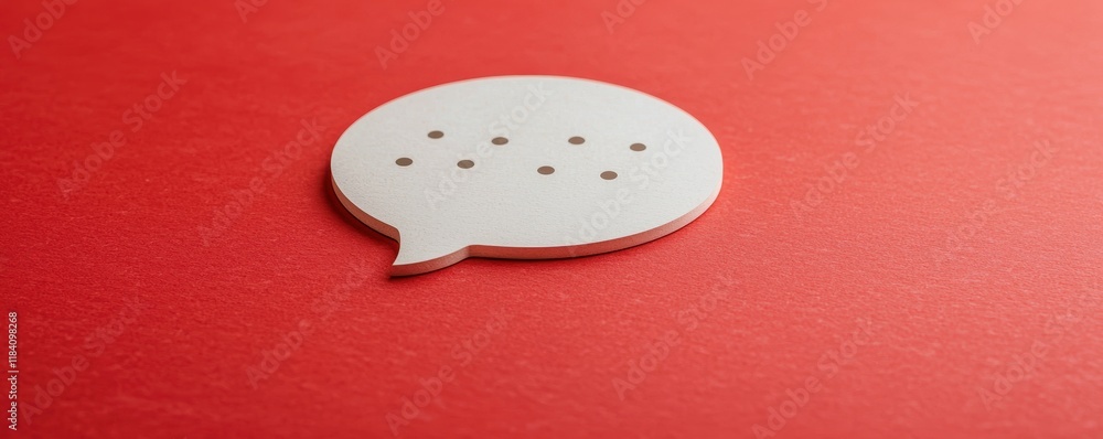 Poster white speech bubble on red background communication concept dialogue conversation