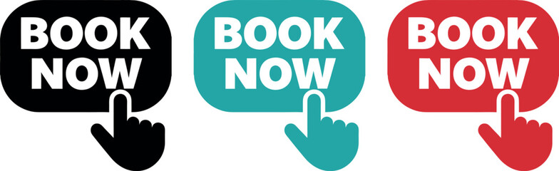 book now button icon symbolizing instant booking and reservations in travel and service industries.