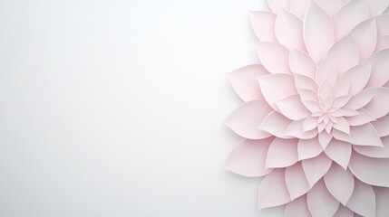 A large, pale pink, stylized floral design, possibly a dahlia or chrysanthemum, set against a white background, suggesting a modern and elegant Lunar New Year decoration.