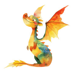 Fototapeta premium Colorful dragon character in a whimsical fantasy realm playful digital art illustration