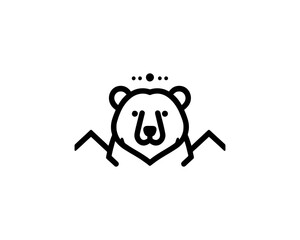 Bear logo vector design icon illustration. 