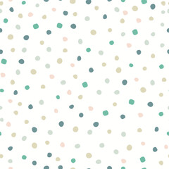 Seamless pattern with pastel polka dots . Polka dots pattern on light background.