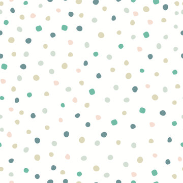 Fototapeta Seamless pattern with pastel polka dots . Polka dots pattern on light background.