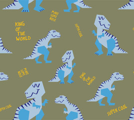 vector cartoon dino illustration for t shirt print 