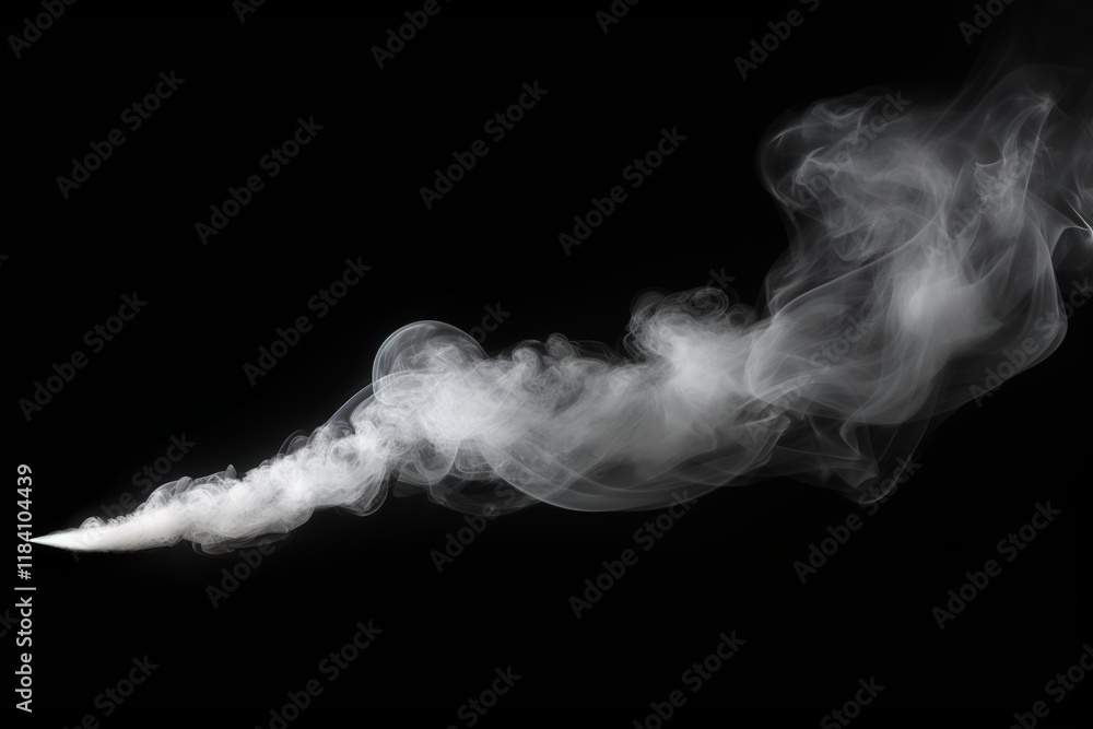 Poster ethereal white smoke stream on black background creating mystical and enigmatic atmosphere for artis