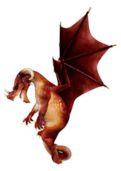 Fototapeta premium 3D Rendering Fairy Tale Dragon on White