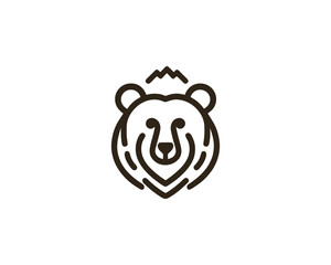 Naklejka premium Bear logo design icon symbol vector illustration. 