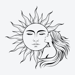 Moon Girls Celestial Girls Vector silhouette