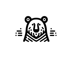 Bear logo design icon symbol vector illustration. 