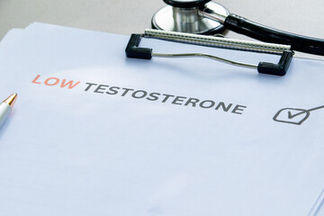 Healthcare awareness display featuring a stethoscope and a clipboard with 