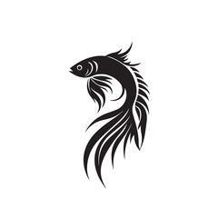 Vector Silhouette of Betta Fish – Logo Design Concept