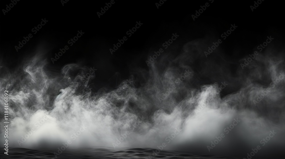 Aufkleber mist and fog effect on black background creating dramatic atmosphere for artistic and creative proje