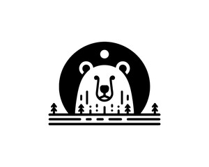 Bear logo design icon symbol vector illustration. 