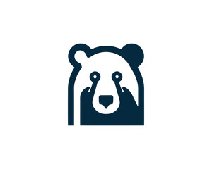 Bear logo design icon symbol vector illustration. 