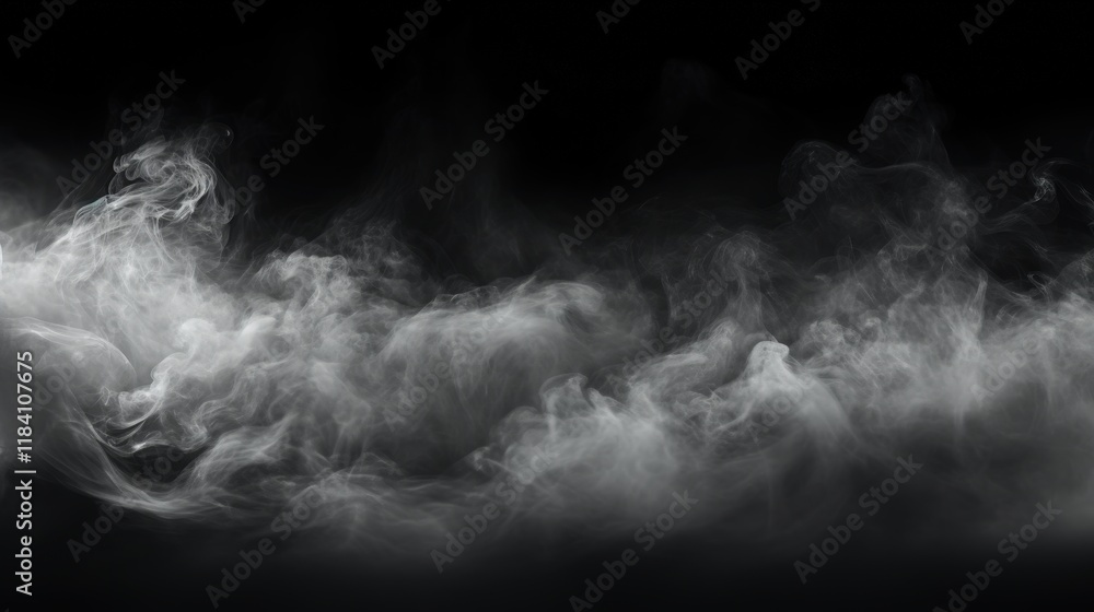 Poster mysterious fog and mist effect on black background for artistic and creative use in photography and 