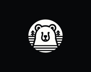 Bear logo design icon symbol vector illustration. 