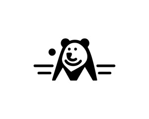 Bear logo design icon symbol vector illustration. 