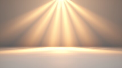 Obraz premium 3D render of soft golden light radiating downwards, creating a calming and ethereal atmosphere.
