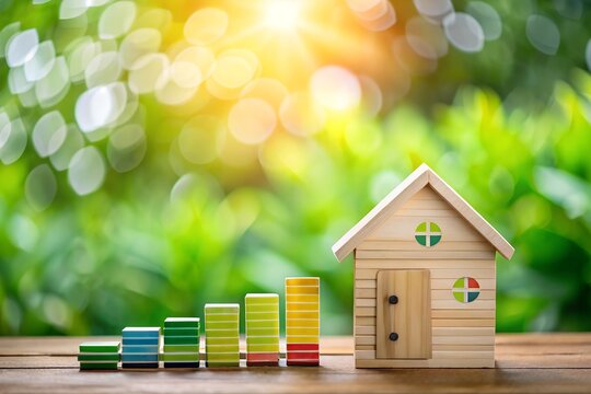House energy efficiency, energy efficient rating class concept.