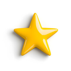 Obraz premium 3d gold glossy yellow star icon isolated on white background