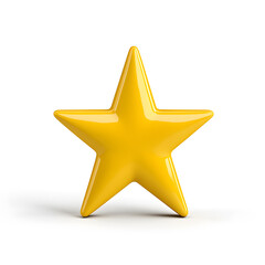 Obraz premium 3d gold glossy yellow star icon isolated on white background