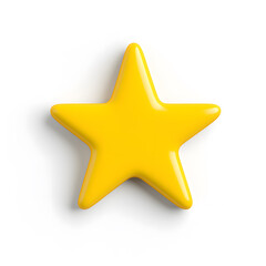 Obraz premium 3d gold glossy yellow star icon isolated on white background