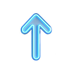 A glowing blue arrow symbol, perfect for digital designs and user interfaces., isolated on a transparent background.