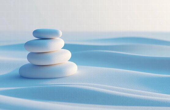 A white rock formation is on a snowy beach