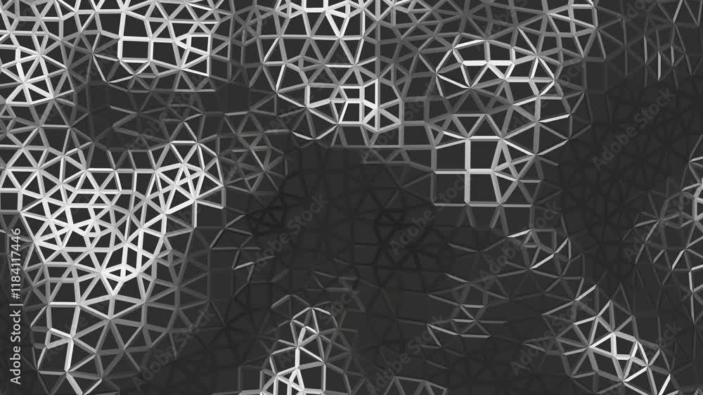 Aufkleber deformable openwork plane of gray color. looped animated background. 3d render