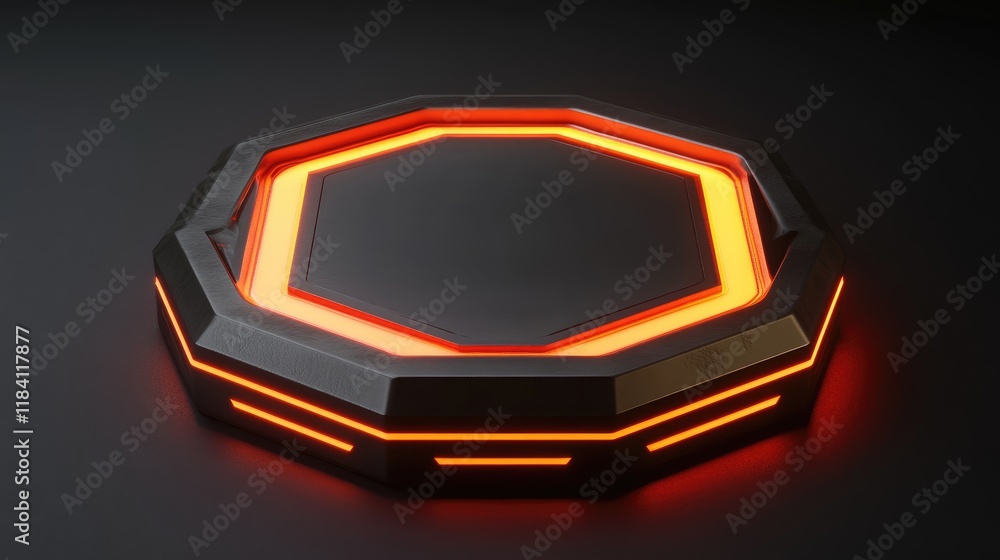 Poster abstract polygonal design with glowing edges, representing futuristic business concepts.
