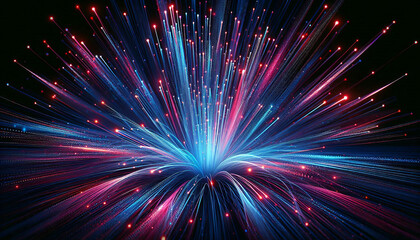 line, light, digital, data, science. Dynamic glowing line rays.