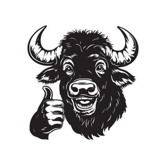 smiling buffalo mascot