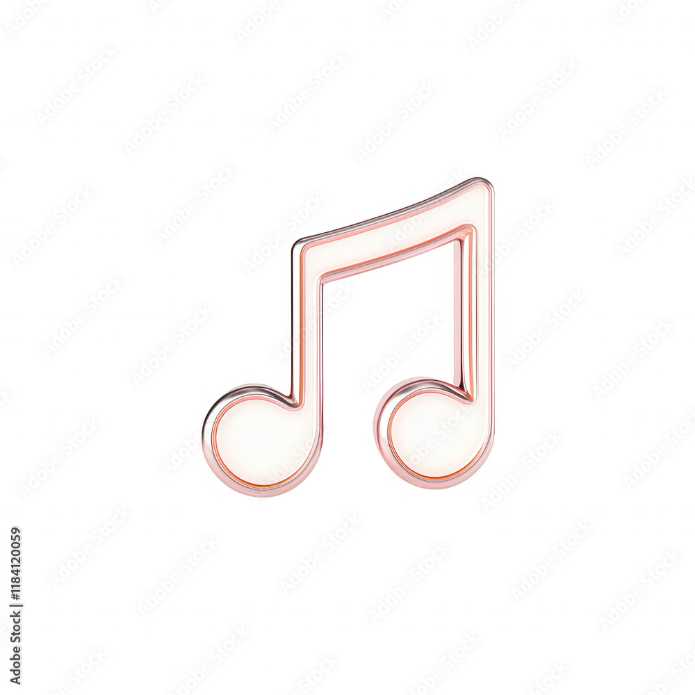 Poster a stylized musical note icon suitable for various design projects., isolated on a transparent backgr