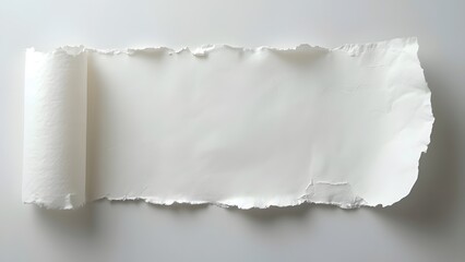 Intricate Torn White Paper, Minimalist Texture, Aged Edges, Rolled Detail - High-Resolution Image