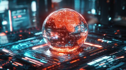 Global Network: A Futuristic Visualization of Worldwide Connectivity