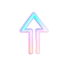 A vibrant, glowing arrow design perfect for digital backgrounds or UI elements., isolated on a transparent background.