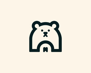 Bear logo design icon symbol vector illustration. 