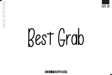 Special Offer Typography Text Script Lettering Design Best Grab