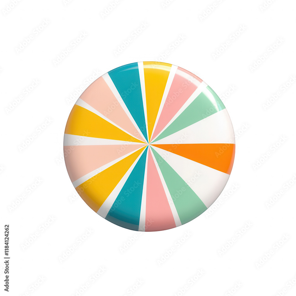Aufkleber colorful circular design with vibrant segments creating an artistic visual effect., isolated on a tr