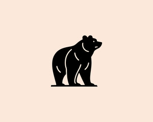 Bear logo design icon symbol vector illustration. 