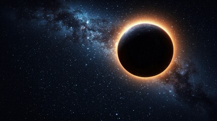 Naklejka premium Annular Solar Eclipse Over the Milky Way Galaxy