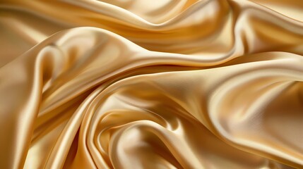 Obraz premium A close-up image of a smooth, golden satin fabric.